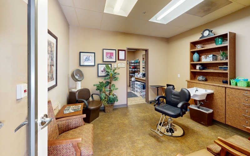 Beauty salon with chairs